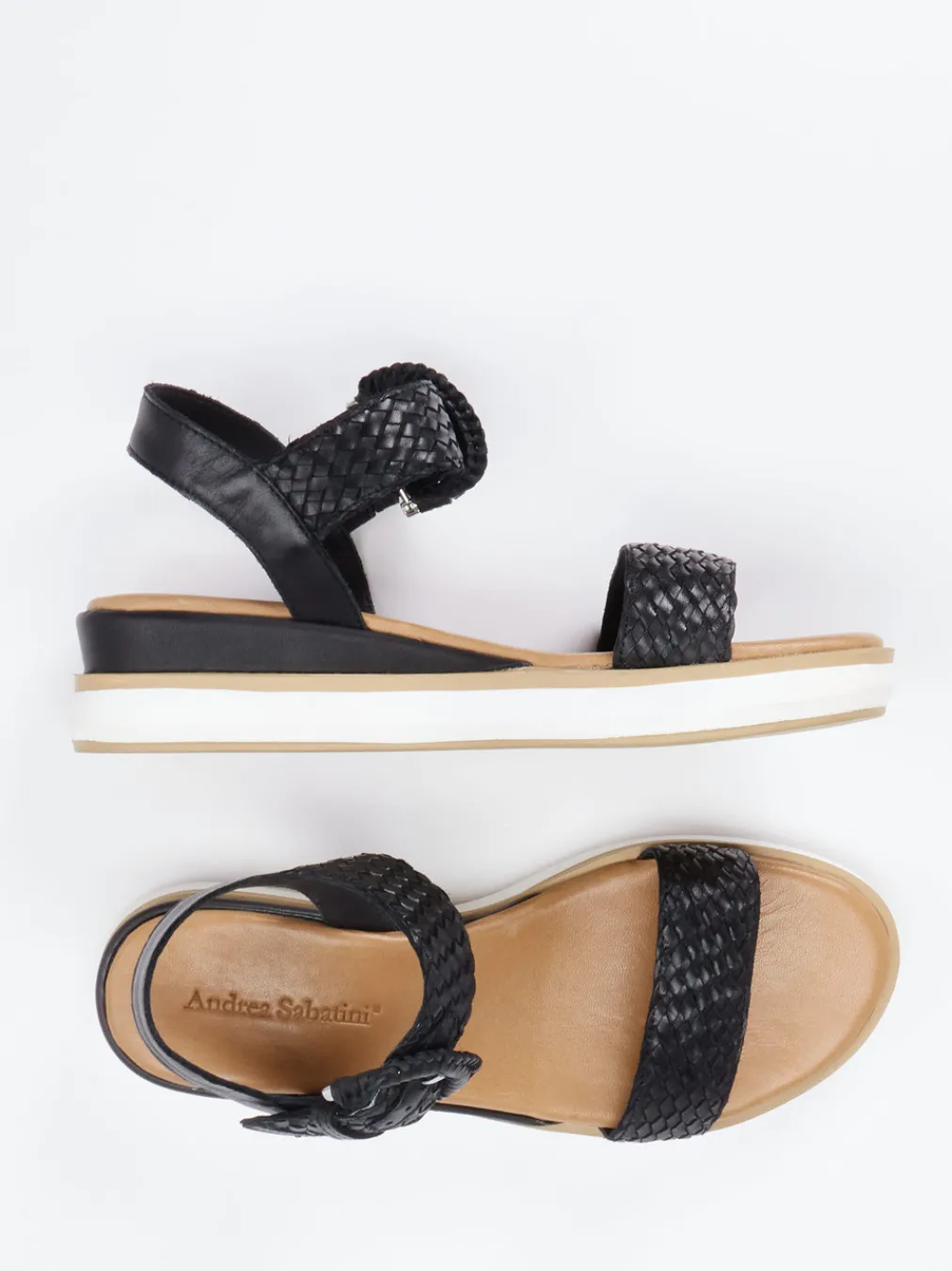 – Plateausandale aus Flechtleder-Andrea Sabatini