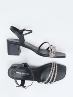 – Sandalette aus Metallicleder-Andrea Sabatini Hot