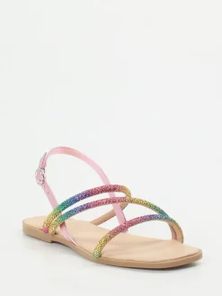 – Zehentrenner-Sandale aus Metallicleder color-Andrea Sabatini Discount