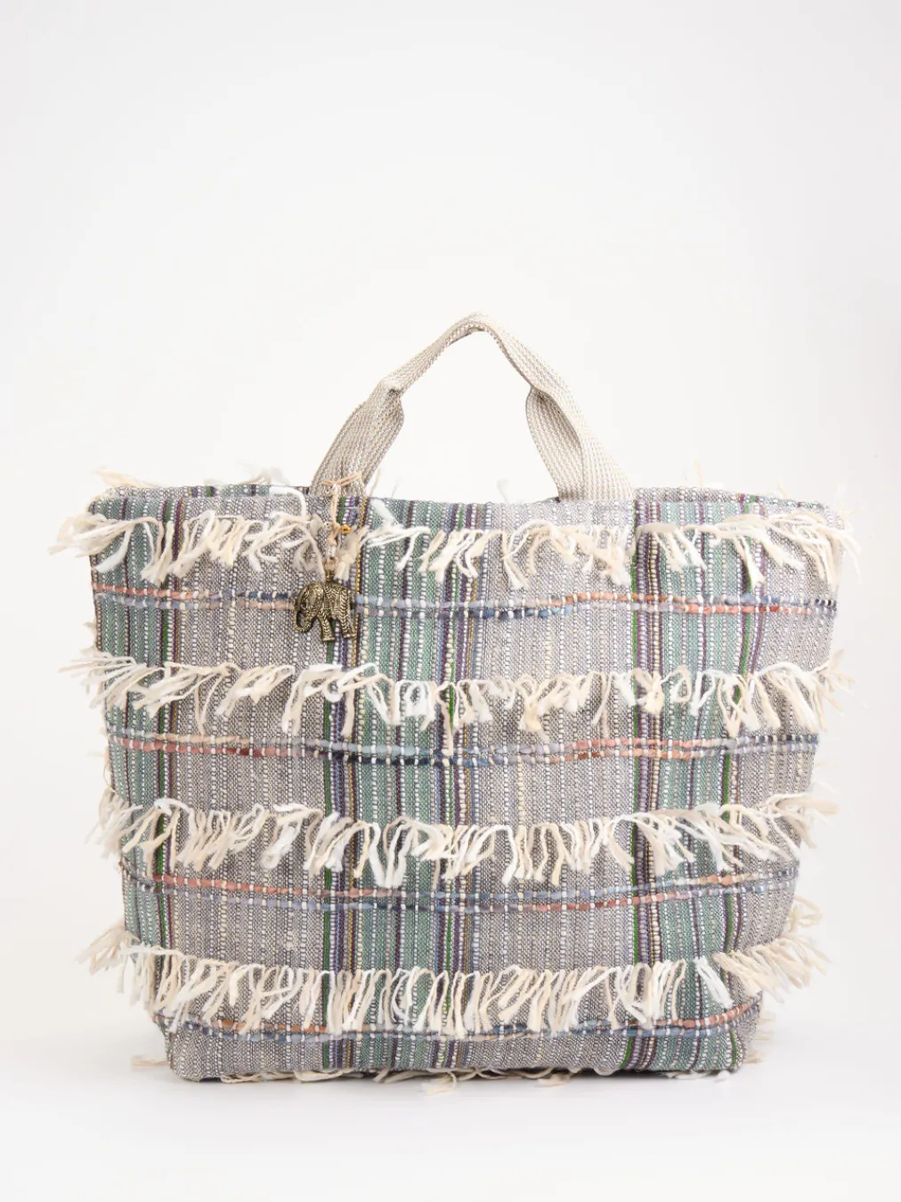 – Shopper aus Textil mit Fransenbesatz-ANOKHI New