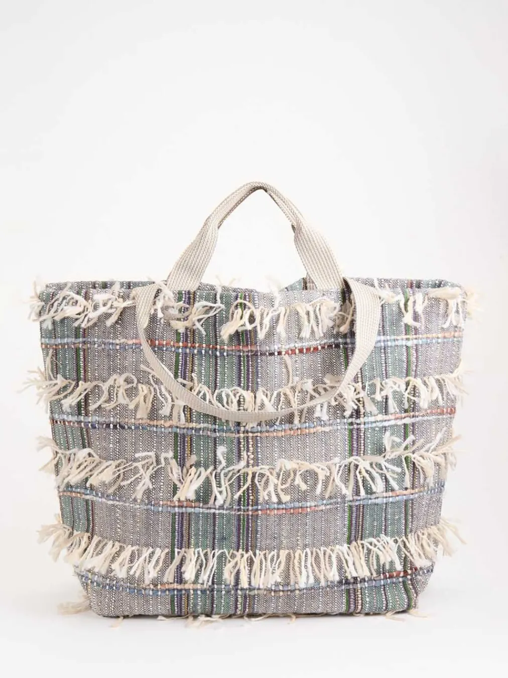 – Shopper aus Textil mit Fransenbesatz-ANOKHI New