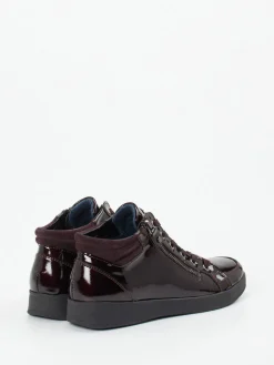 – High-Top Sneaker aus Lackleder Dunkelbordeaux-Ara Outlet