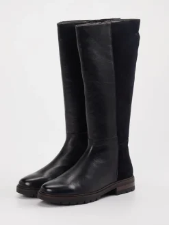 – Kniehohe Stiefel aus Leder Schwarz-Ara Outlet