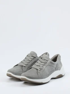 – Komfort-Sneaker aus Veloursleder hellgrau-Ara