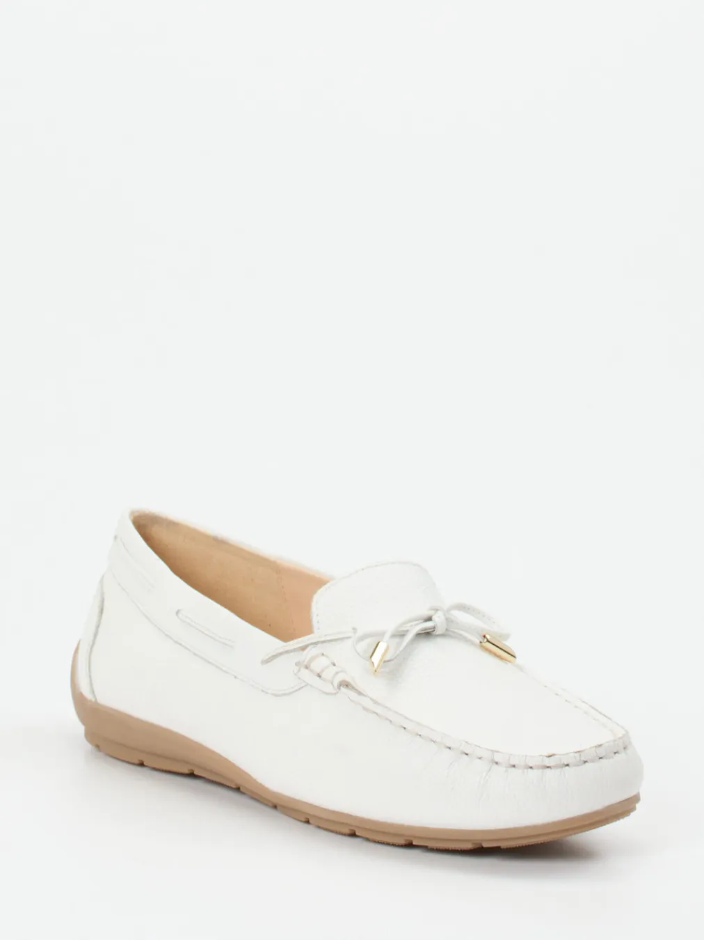 – Mokassin aus Hirschleder in Offwhite-Ara Hot