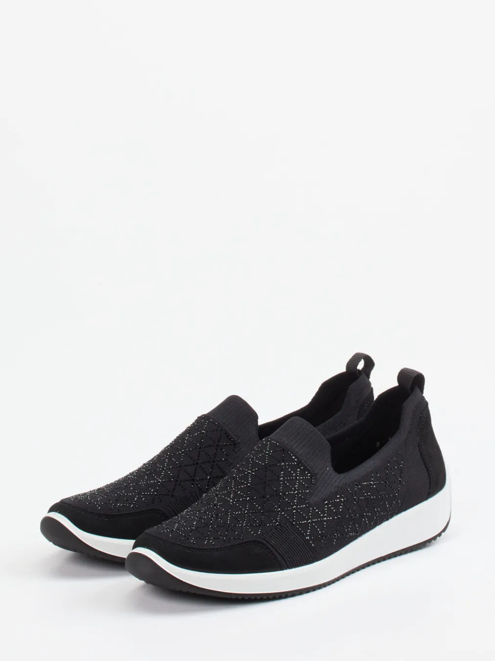 – Slip-On Sneaker aus Stretch mit Glitzerdetails-Ara Online
