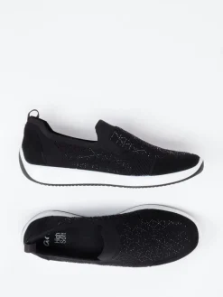 – Slip-On Sneaker aus Stretch mit Glitzerdetails-Ara Online