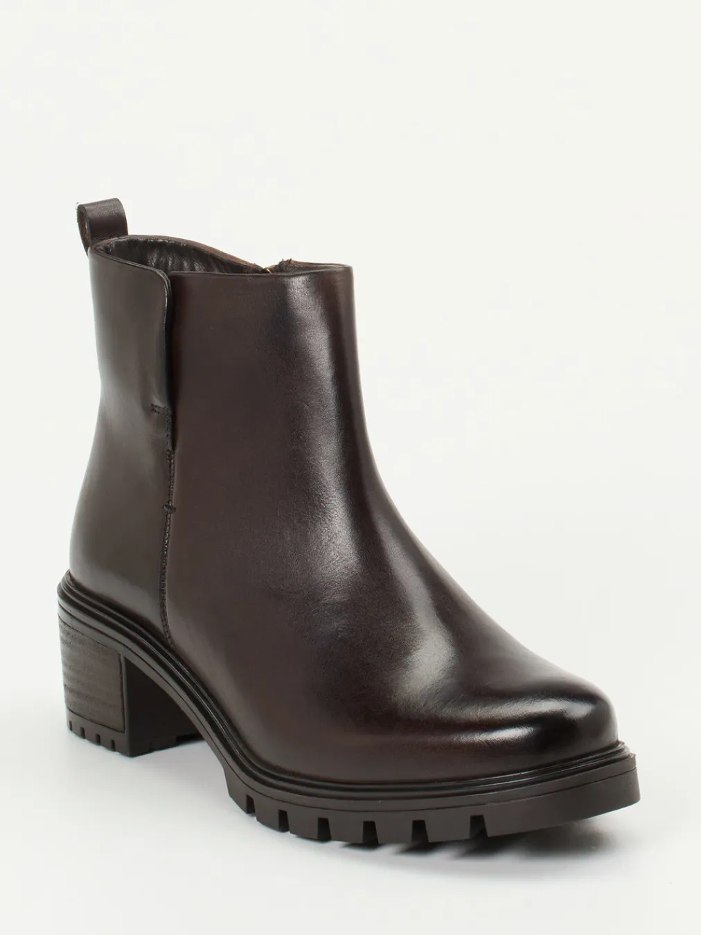 – Stiefelette aus Kalbleder in Dunkel-Ara Online