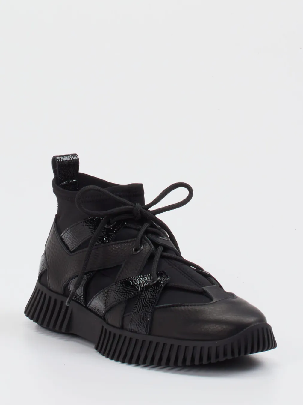 – High-Top Sneaker aus Kalb- und Lackleder-Arche Clearance