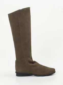 – Kniehohe Stiefel aus Nubukleder oliv-Arche New