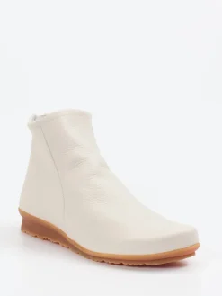 – Stiefelette aus genarbtem Leder cremeweiß-Arche Hot