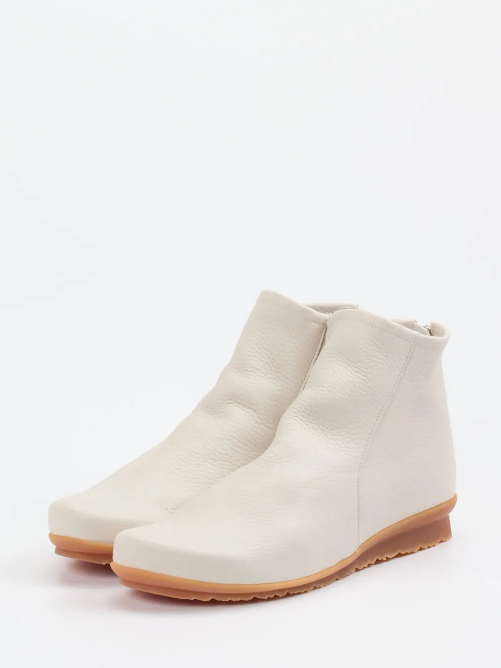 – Stiefelette aus genarbtem Leder cremeweiß-Arche Hot