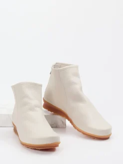 – Stiefelette aus genarbtem Leder cremeweiß-Arche Hot