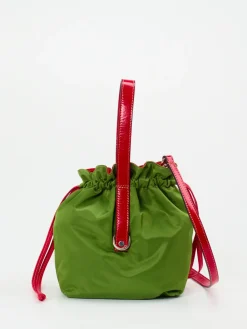 – Beuteltasche aus Textil und Leder gras-AU 79