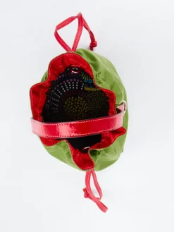 – Beuteltasche aus Textil und Leder gras-AU 79