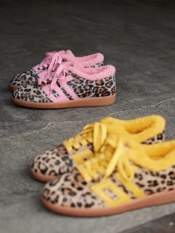 – Sneaker aus Fell mit Leoprint und Kunstfell-Back 70 Sale