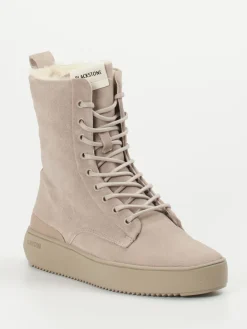 – Schnürboots aus Veloursleder taupe-Blackstone