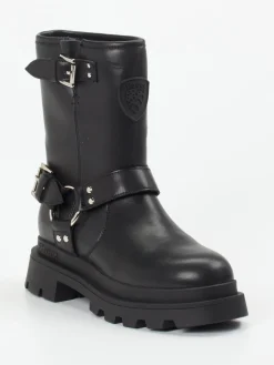 – Biker Boots aus Kalbleder-Blauer Best
