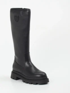 – Chunky Stiefel aus Glattleder-Blauer New