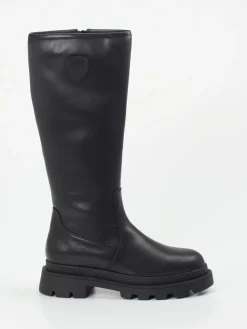 – Chunky Stiefel aus Glattleder-Blauer New