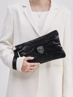 – Clutch aus Textil in glänzend-Blauer Best