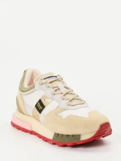 – Sneaker aus Veloursleder und Mesh-Blauer