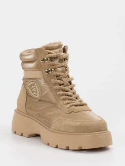 – Stiefelette aus Nylon und Veloursleder-Blauer New