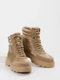 – Stiefelette aus Nylon und Veloursleder-Blauer New