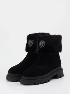 – Stiefelette aus Veloursleder-Blauer