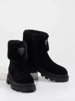 – Stiefelette aus Veloursleder-Blauer