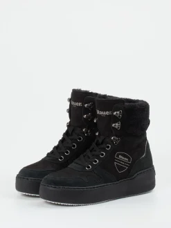 – Winter-Boots aus Veloursleder-Blauer