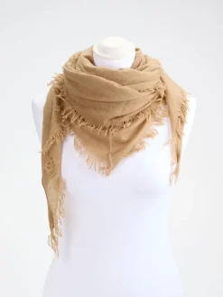 – Dreieckstuch aus Textil in Sandbeige-Blui New