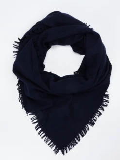 – Dreieckstuch aus Wolle-Kaschmir Dunkel-Blui Outlet