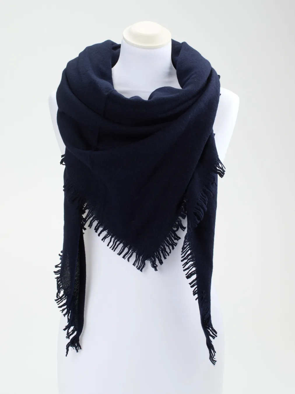 – Dreieckstuch aus Wolle-Kaschmir Dunkel-Blui Outlet