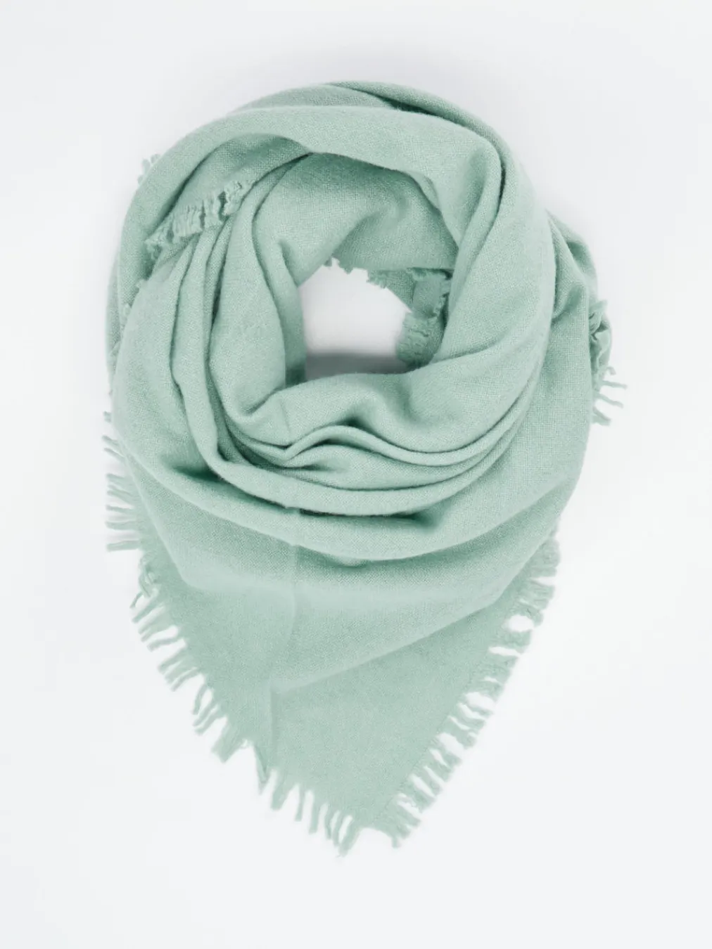 – Dreieckstuch aus Wolle-Kaschmir Salbei-Blui Best