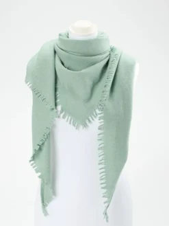 – Dreieckstuch aus Wolle-Kaschmir Salbei-Blui Best