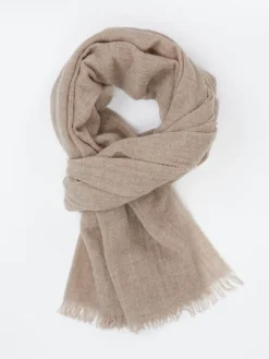 – Feinstrickschal aus Kaschmir in Beige-Blui Hot