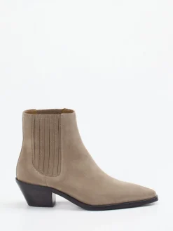 – Chelsea-Stiefeletten aus Veloursleder taupe-Boss Sale
