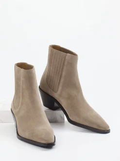 – Chelsea-Stiefeletten aus Veloursleder taupe-Boss Sale