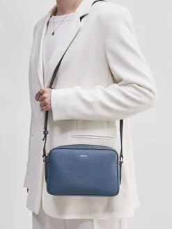 – Umhängetasche aus Leder in Jeans-Boss New