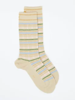 – Crew Socken aus Textil mit Pastellstreifen-Burlington Clearance