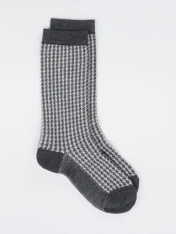 – Crew-Socken aus Wolle mit Pepita-Muster-Burlington Clearance