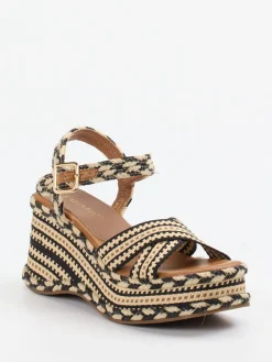 – Plateau-Sandale aus geflochtenem Textil-CAFèNOIR Clearance