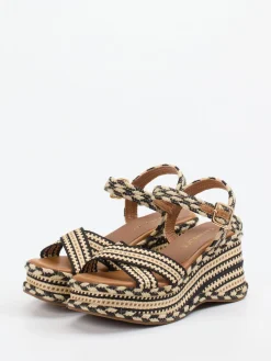 – Plateau-Sandale aus geflochtenem Textil-CAFèNOIR Clearance