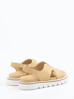 – Plateau-Sandalen aus Kalbleder geflochten-CAFèNOIR Hot