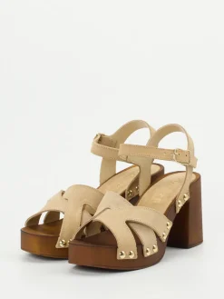 – Plateau-Sandalen aus Veloursleder-CAFèNOIR Hot