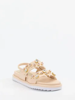 – Sandalen aus Kalbleder mit Strass-CAFèNOIR Discount