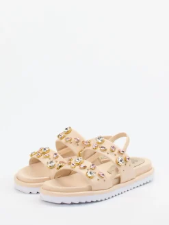 – Sandalen aus Kalbleder mit Strass-CAFèNOIR Discount