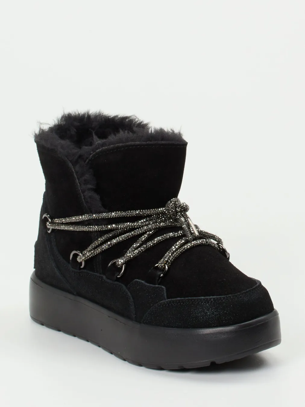 – Schnürstiefelette aus Veloursleder-CAFèNOIR New