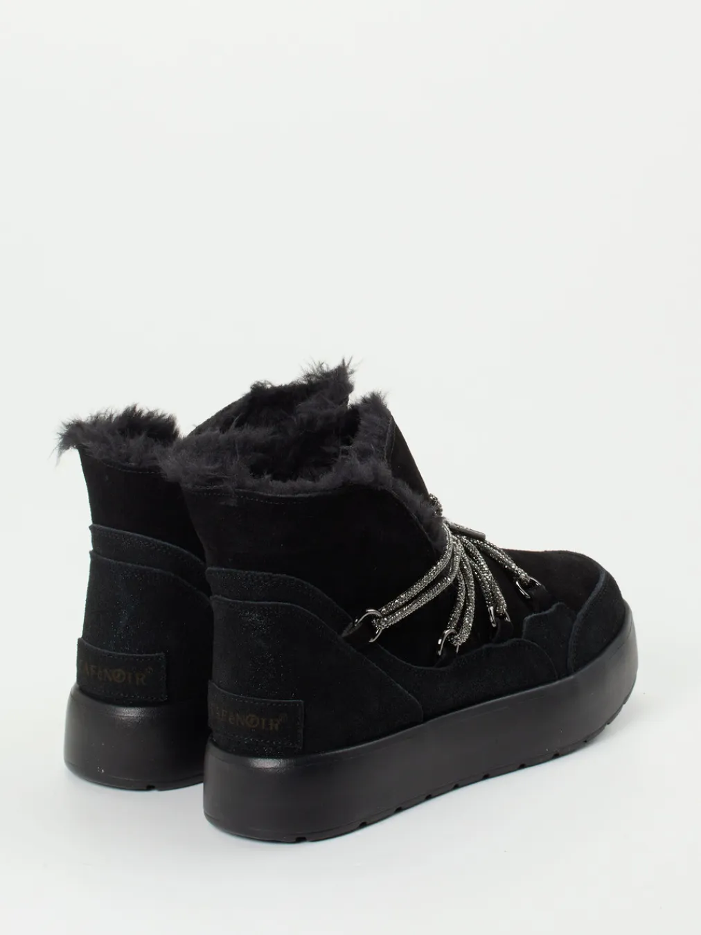 – Schnürstiefelette aus Veloursleder-CAFèNOIR New